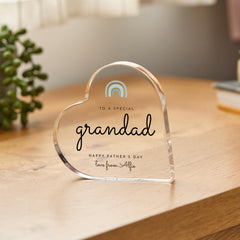 To a Special Grandad Personalised Father's Day Acrylic Plaque Modern Rainbow Gift for Grandad or Grandad to be First Fathers Day Keepsake