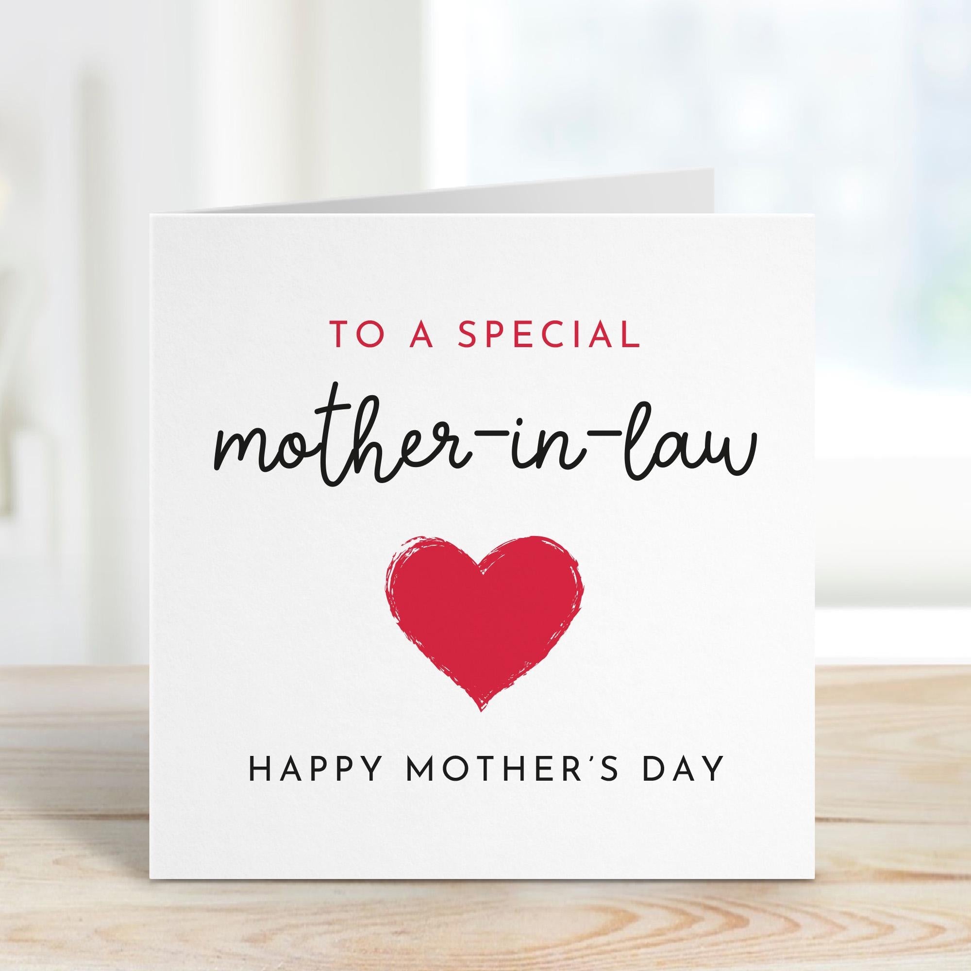 To A Special Mother - In - Law Mother’s Day Card Greetings Card for Mother in Law Keepsake from daughter in law Gift Card Happy Mothers Day