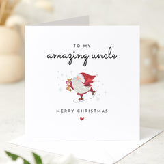 To My Amazing Uncle Merry Christmas Gift Card With Santa Claus Xmas Card As My Uncle For Him Gift To Uncle From Nephew