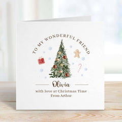 To My Wonderful Nanny Christmas Card With The Sender's Name Cute Xmas Tree Special Gift Card Xmas Cards For Her Gift For Grandma Nana Granny