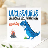 Unclesaurus Card Funny Dinosaur Birthday Card for Uncle Cute Rawrsome Uncle's Birthday Father's Day Card from Niece or Nephew Gift