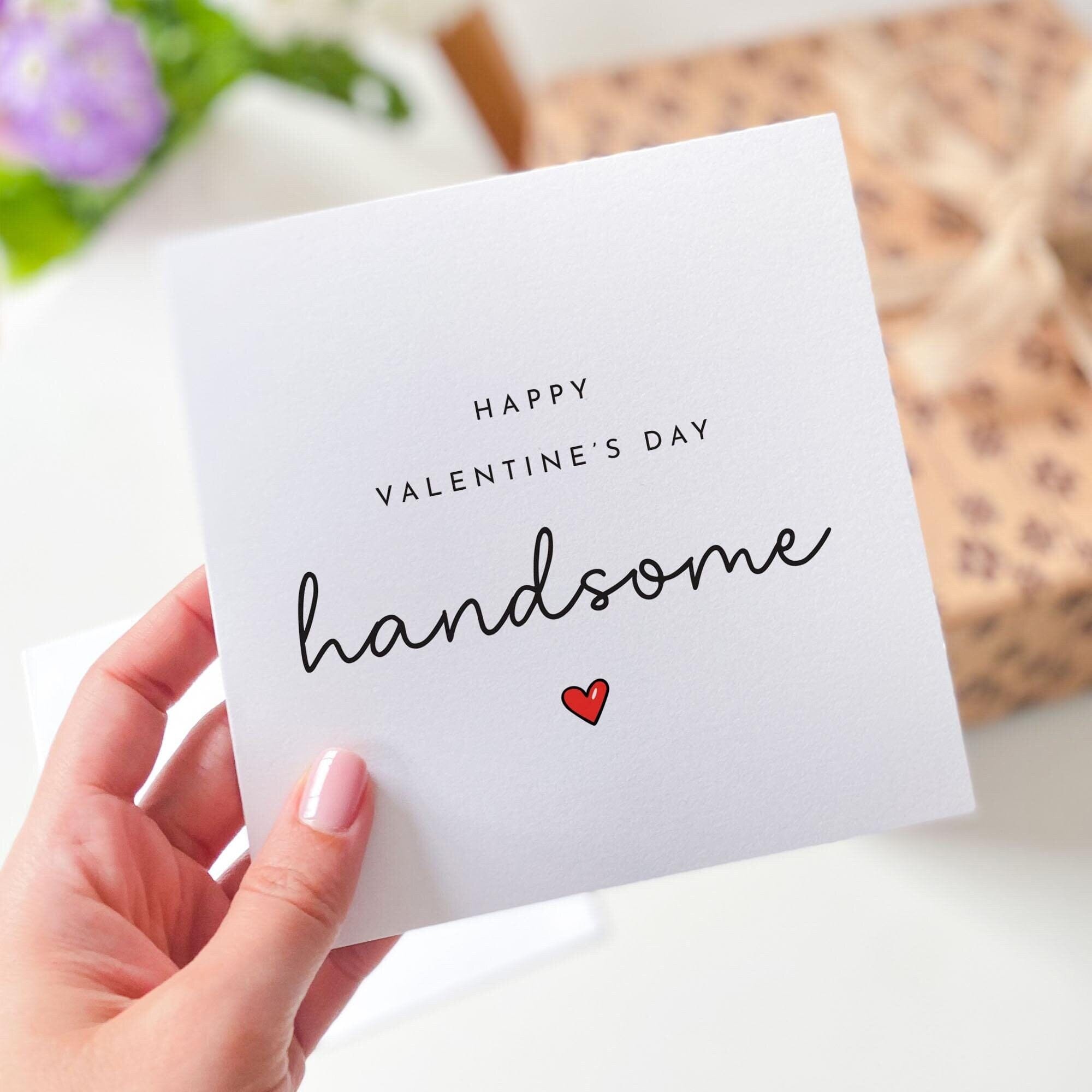 Valentines Card for Boyfriend Handsome Card Minimalist Romantic Love Card Him Card Husband Gift Valentines Card for Partner