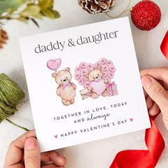 Valentine's Day Card for Daddy Daughter Cute Teddy Bear Design Heartwarming Card for Dad Thoughtful Keepsake Gift from Daughter Dada Bear