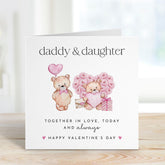 Valentine's Day Card for Daddy Daughter Cute Teddy Bear Design Heartwarming Card for Dad Thoughtful Keepsake Gift from Daughter Dada Bear