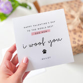 Valentine's Day Card for Dog Mum I Woof You Personalised Dog Name Cute Funny Pet Lover Gift Best Dog Owner Mummy Card for Her