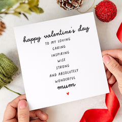 Valentine's Day Card for Mum Loving Caring Inspirational Gift for Mother Thoughtful Card for Mom Unique Valentines Day Gift Idea