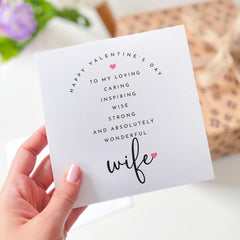 Valentines Day Card for Wife Loving Caring Inspirational Gift for Her Thoughtful Romantic Card for Spouse Unique Valentines Gift Idea