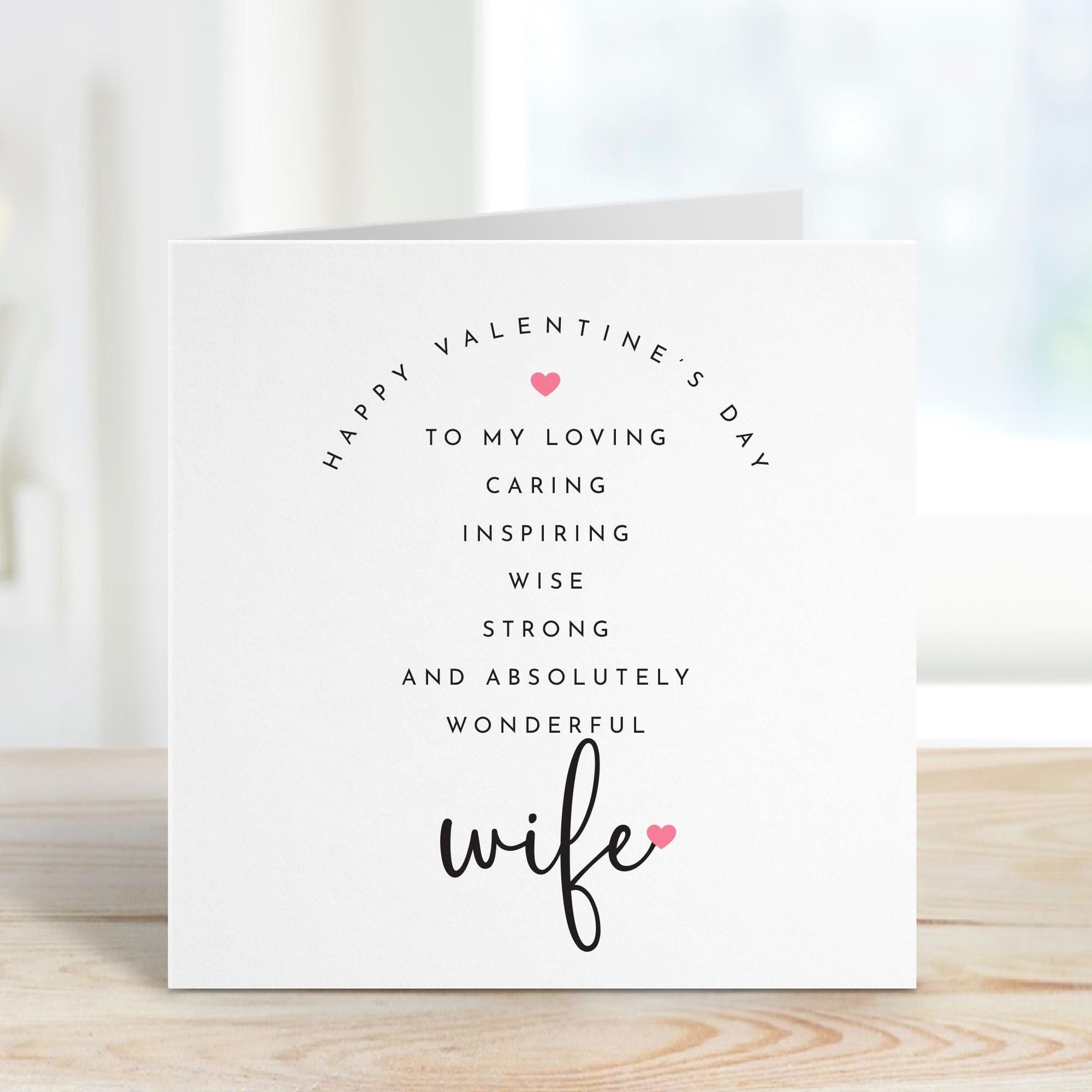 Valentines Day Card for Wife Loving Caring Inspirational Gift for Her Thoughtful Romantic Card for Spouse Unique Valentines Gift Idea