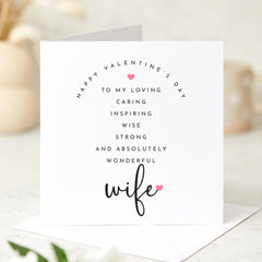 Valentines Day Card for Wife Loving Caring Inspirational Gift for Her Thoughtful Romantic Card for Spouse Unique Valentines Gift Idea
