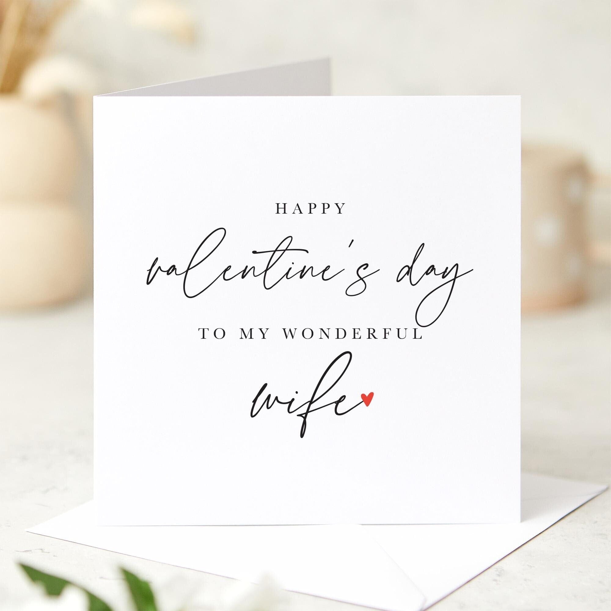 Valentine's Day Card for Wife Romantic Card for Wonderful Wife Personalised Greeting Card Thoughtful Valentines Gift for Her Wifey