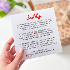 Valentine's Day Card from the Bump to Daddy Cute Pregnancy Announcement Card Thoughtful Message from Unborn Baby to Dad Unique Keepsake