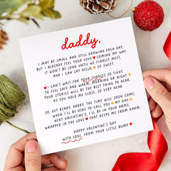 Valentine's Day Card from the Bump to Daddy Cute Pregnancy Announcement Card Thoughtful Message from Unborn Baby to Dad Unique Keepsake