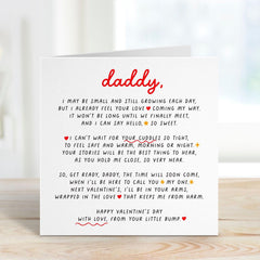 Valentine's Day Card from the Bump to Daddy Cute Pregnancy Announcement Card Thoughtful Message from Unborn Baby to Dad Unique Keepsake