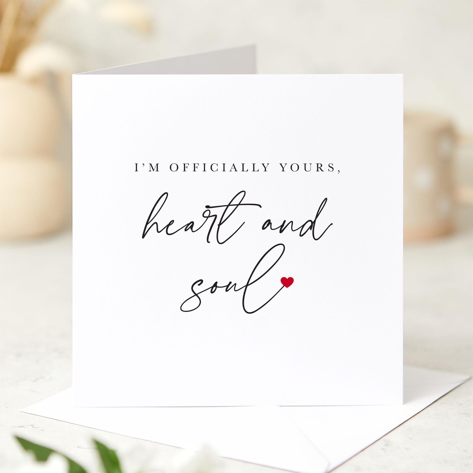 Valentine's Day Card Romantic Love Card Minimalist Officially Yours Card for Him Her Boyfriend Girlfriend Husband Wife Birthday Anniversary