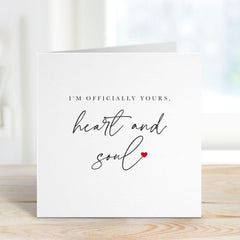 Valentine's Day Card Romantic Love Card Minimalist Officially Yours Card for Him Her Boyfriend Girlfriend Husband Wife Birthday Anniversary