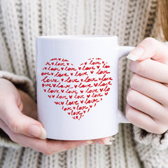 Valentine’s Day Heart Mug – Romantic Love Design Gift