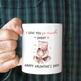 Valentine's Mug for Daddy Bear I Love You Cute Coffee Cup Coaster Daughter Son Adorable Gift