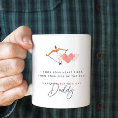 Valentine’s Mug for Daddy from Daughter Cute Coffee Cup Coaster Unique First Gift for Dad