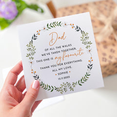 Wedding Day Card for Father of the Bride Elegant Floral Design Sentimental Keepsake from Daughter Perfect Father of the Bride Gift Card