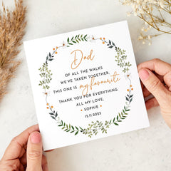 Wedding Day Card for Father of the Bride Elegant Floral Design Sentimental Keepsake from Daughter Perfect Father of the Bride Gift Card