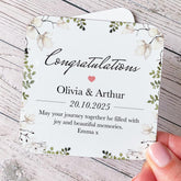 Wedding Gift for a Couple Congratulations Coaster Engagement Anniversary Gift for Her with Names Date Personalised Keepsake Newlyweds Gift