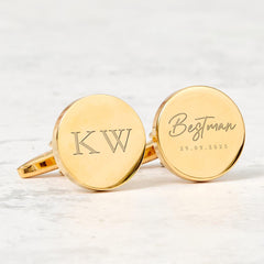 Wedding Gift for Best Man Custom Cufflinks with Initials and Date Personalised Wedding Role Keepsake for Best Man or Groomsman