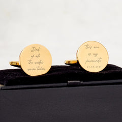 Wedding Gift for Dad Custom Cufflinks Father of the Bride or Groom Personalised Date Keepsake from Daughter or Son