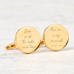 Wedding Gift for Dad Custom Cufflinks Father of the Bride or Groom Personalised Date Keepsake from Daughter or Son