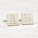 Wedding Gift for Dad Custom Cufflinks Father of the Bride or Groom Personalised Date Keepsake from Daughter or Son