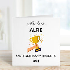 Well Done Exam Result Card For Her Him A Level Gcse Exam Result Card Personalised Congratulations Card With Name On Your Exam Results