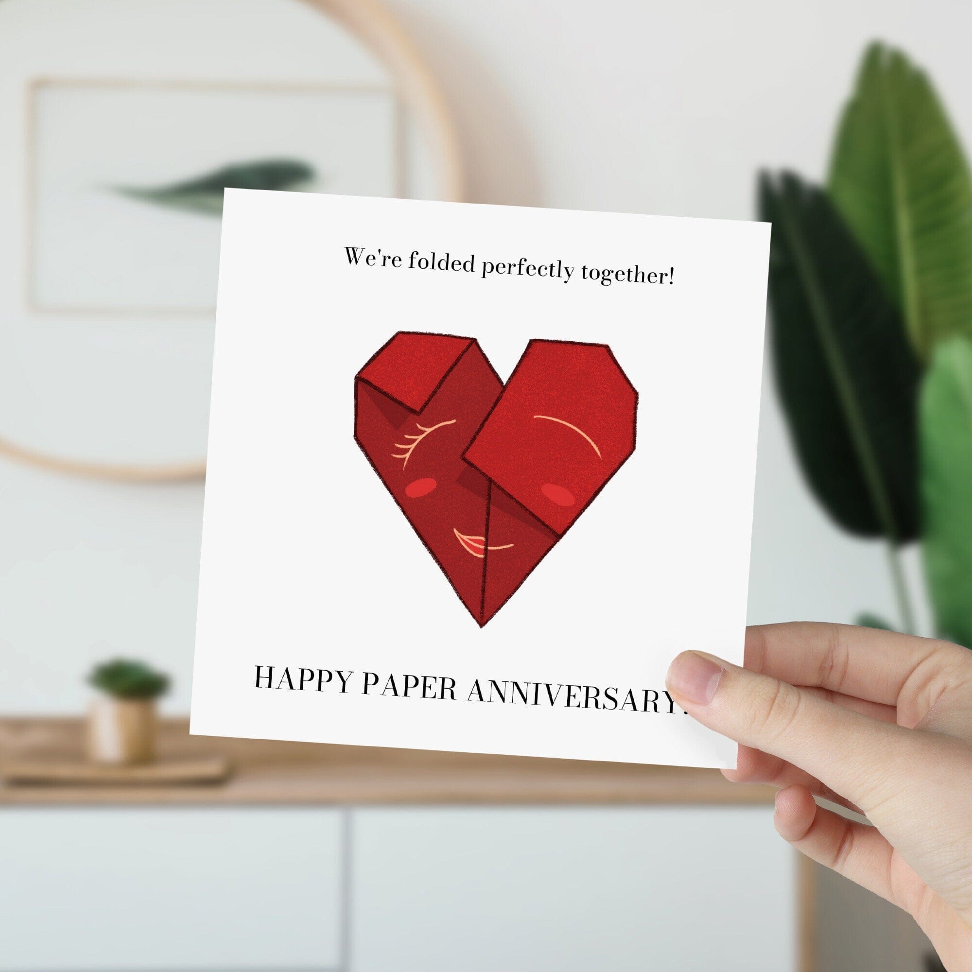We'Re Folded Perfectly Together! Happy Paper Anniversary Happy 2Nd Wedding Anniversary Card Happy Second Wedding Greetings Card For Couple