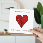 We'Re Folded Perfectly Together! Happy Paper Anniversary Happy 2Nd Wedding Anniversary Card Happy Second Wedding Greetings Card For Couple