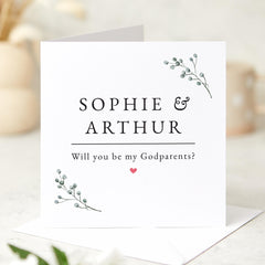 Will You Be My Godparents Card Personalised with Names – Elegant Proposal Card for Godmother and Godfather – Baptism or Christening Keepsake