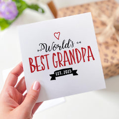 Worlds Best Dad Grandpa Stepdad Personalised Card Established Date Gift for Father’s Day Birthday New Dad or Grandfather