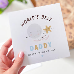 World’s Best Daddy Father’s Day Card Cute Moon and Star Design Card for New Dad on First Fathers Day