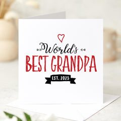 Worlds Best Grandpa Grandad Personalised Card Established Date Gift for First Father’s Day Birthday New Grandad or Grandfather Thank You