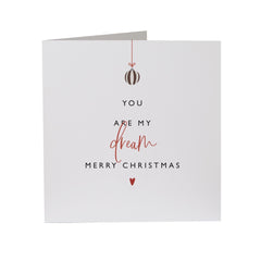 You Are My Dream Christmas Card For Her Him Boyfriend Girlfriend Wife Husband Married Engaged Elegant Xmas Gift Card Merry Christmas Love