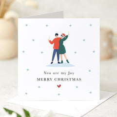 You Are My Joy Merry Christmas Card With Cute Couple Xmas Gift Card For Her Him Boyfriend Girlfriend Wife Husband Married Engaged