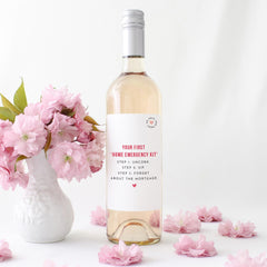 Your First Home Emergency Kit Wine Label Sticker Housewarming Gift for Friend Family Prosecco Bottle Sticker New Homeowner Present New Home