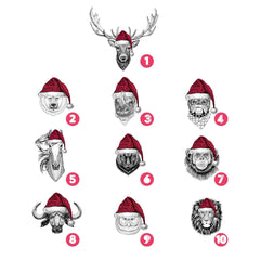 Animals with Santa hat Christmas jumper, Men or Women Christmas jumpers