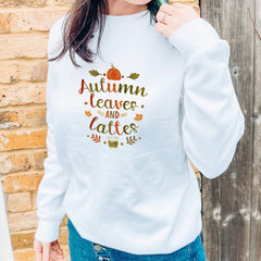 Autumn Leaves And Lattes Jumper, Autumn Sweatshirt, Gift For Her