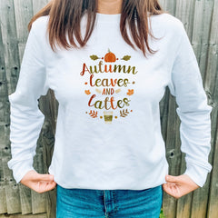 Autumn Leaves And Lattes Jumper, Autumn Sweatshirt, Gift For Her