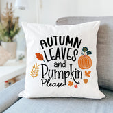 Autumn Leaves And Pumpkin Please Cushion, Autumn Home Decor, Fall Throw Pillow