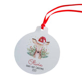 Baby first Christmas tree ornament, Personalised reindeer design with name, My 1st Xmas 2023