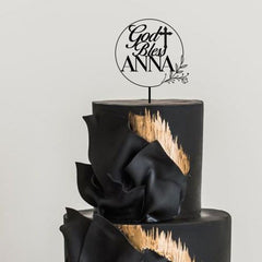 Baptism Wooden Cake Topper with Name, God Bless Cake Topper, Personalised Christening Decor, First Communion GB2