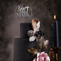 Baptism Wooden Cake Topper with Name, God Bless Cake Topper, Personalised Christening Decor, First Communion GB2