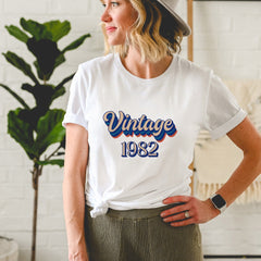 Birthday Year T-Shirt, Any Vintage Year, Unisex Birthday Top, Gift For Her Or Him