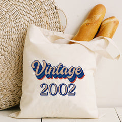 Birthday Year Tote Bag, Vintage 2002 1992 1982 1972 Etc, Birthday Gift For Her, Gift For Women
