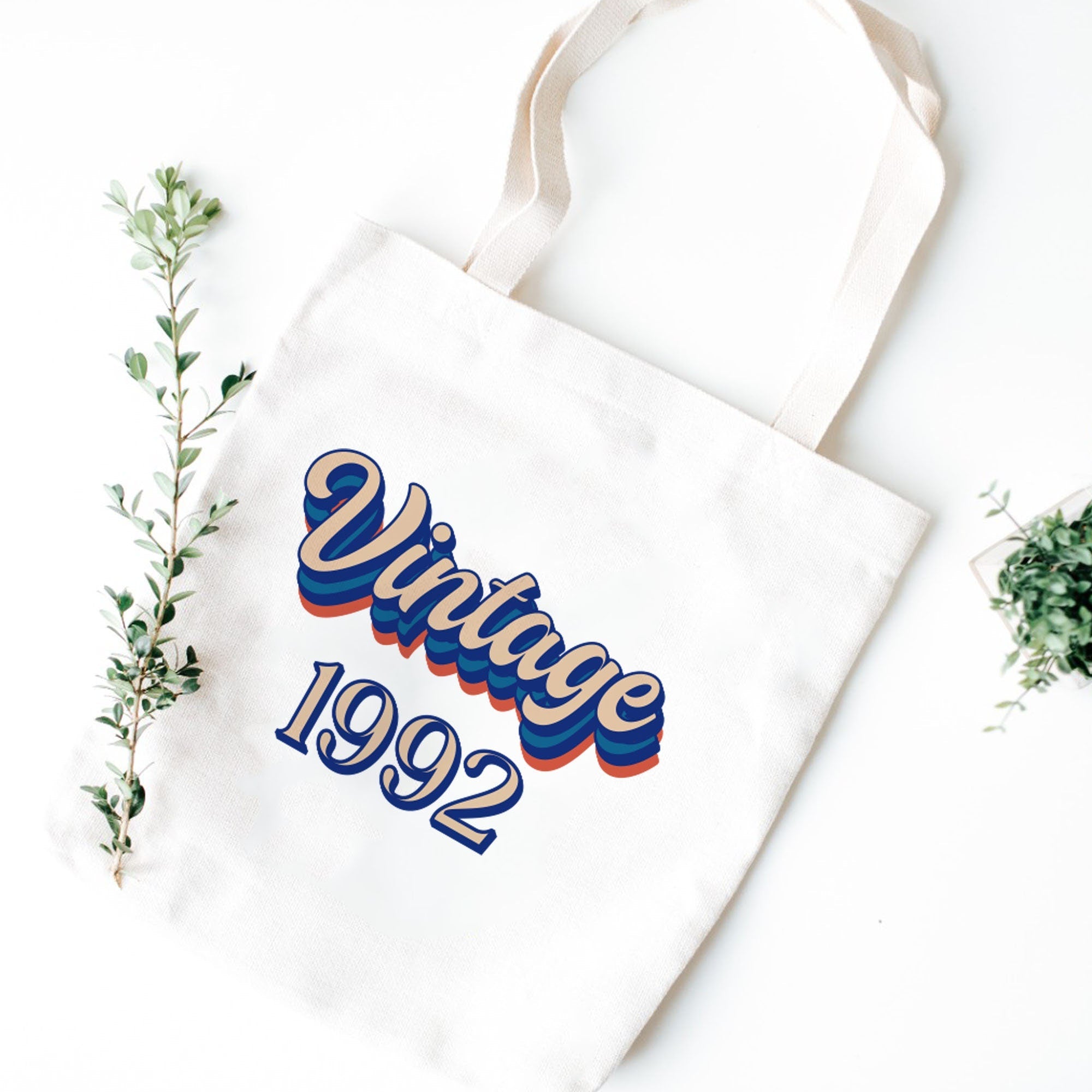 Birthday Year Tote Bag, Vintage 2002 1992 1982 1972 Etc, Birthday Gift For Her, Gift For Women