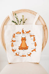 Cat yoga poses tote bag, Cat Lover Gift for her, Yoga Gift for women